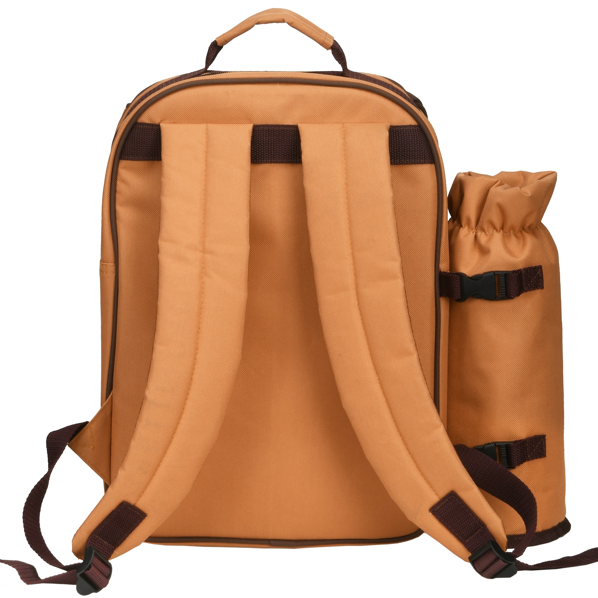 8.5" x 11" Orange and Brown Backpack Style 2-Person Picnic Kit Cooler - image 3 of 4