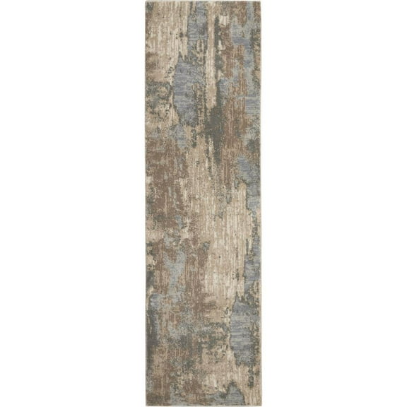 Nourison Home Moroccan Celebration KI386 Gray/Beige/Brown Indoor Area Rug - 2'2 X 7'6