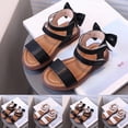 thumbnail image 1 of JDQJBZ Girl's Sandals Kids Solid Color Soft Sole Hook Loop Breathable Non Slip Summer Shoes, 1 of 3