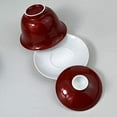 thumbnail image 7 of Porcelain Gaiwan 7oz Teacup White Red Glazed Cup Tureen Chinese Sancai Cover Bowl Lip Cup Saucer Set, 7 of 7