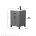 thumbnail image 4 of Beckett 24" Dark Gray Single Vanity & White Quartz Top (1-Hole) & Black Trim, 4 of 5