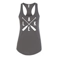 thumbnail image 2 of Wild Bobby, Lake Cross Paddles, Women Racerback Tank Top, Dark Grey, Medium, 2 of 4
