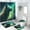 Pattern-4, variant on Wolf 4 Pcs Shower Curtain Set Wildlife Animal Green Aurora Nature Scenery with Toilet Lid Cover and Bath Mat, Waterproof Shower Curtain with 12 Hooks, 72x72 Inch
