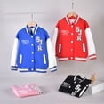 thumbnail image 3 of Abrigo de traje de béisbol para niños, ropa de otoño, chaqueta informal holgada para niños, top de moda, 3 of 6