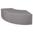 thumbnail image 4 of Regency Upholstered Soft Aurora Curved Plush Semi-Circle Ottoman - Grey, 4 of 4