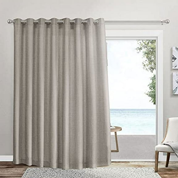 Exclusive Home Curtains Loha Patio Grommet Top Single Curtain Panel, 108x96, Beige