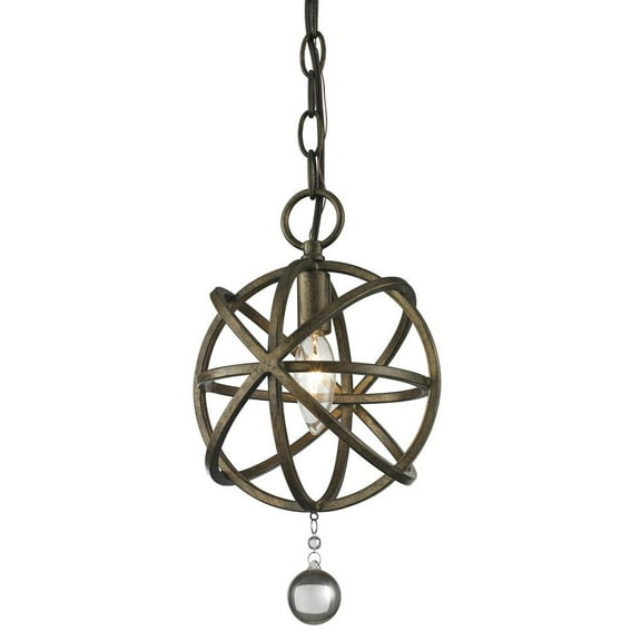 Z-Lite Acadia 1 Light Mini Pendant in Golden Bronze and Clear Crystal