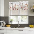 thumbnail image 4 of Fall Bird Flower Curtain Valances for Windows, Kitchen Valance Window Treatments Panel 2 Pack, Thanksgiving Autumn Leaves Daisy Rod Pocket Short Curtains for Bathroom Bedroom 42 x 12 Inch, 4 of 8