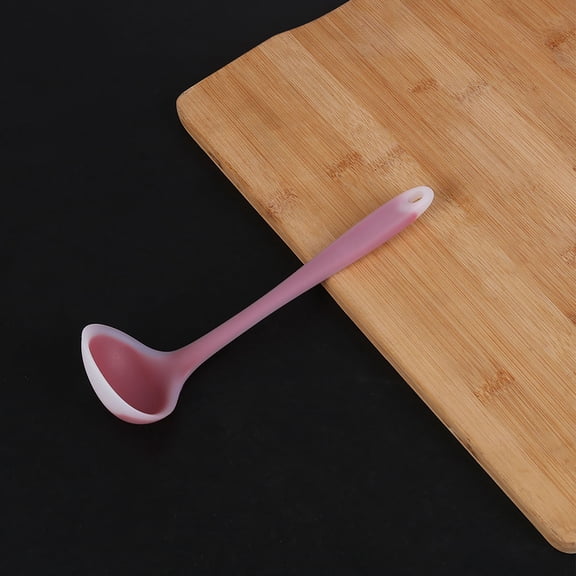 Unique Bargains 8.3" Soup Ladle Spoon Utensil Cooking Silicone Plum