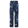 thumbnail image 6 of Blue Floral Butterfly Print Winter Female Pants Flannel High Waist Women Pants Lady Warm Straight Leg Plush Trousers, 6 of 7