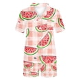 thumbnail image 3 of Jamicy Pyjamas Mignons pour Femmes Mode Décontractée Imprimé Manches Courtes Haut à Col avec Shorts Ensemble de Pyjama Ample Confortable pour la Maison, 3 of 4