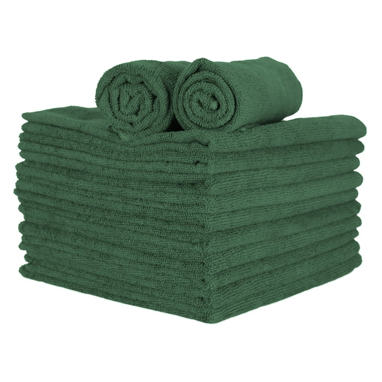 Arkwright Microfiber Hand Towels, 12 Pack, 15 x 24, Green