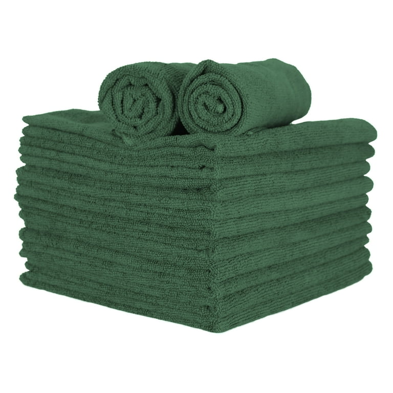 Arkwright Microfiber Hand Towels 12 Pack 15 x 24 Hunter Green