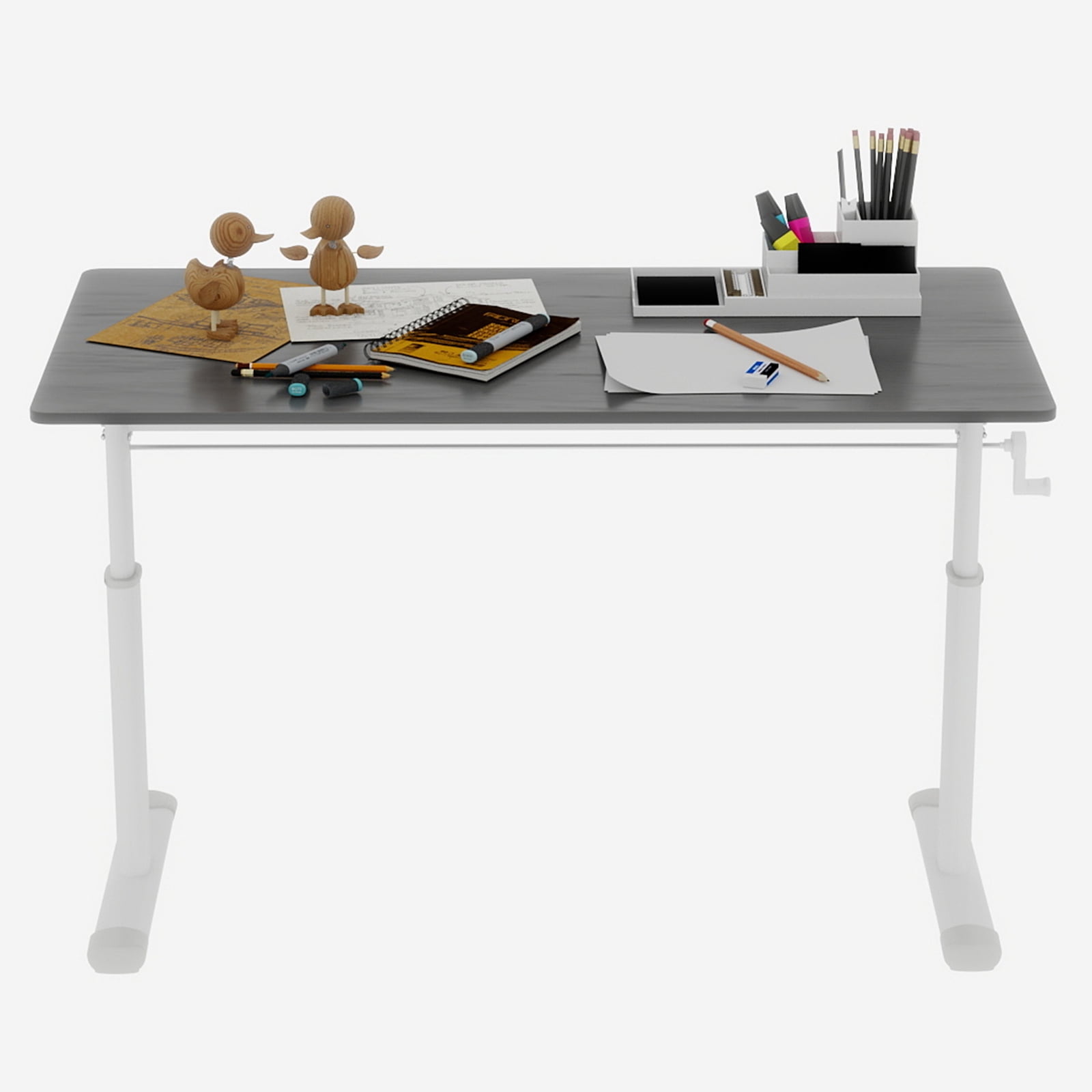 Adjustable Study Desk for Children and Adults, Height-Adjustable, Multifunctional Home Office Desk, Compact Design, 60x120cm