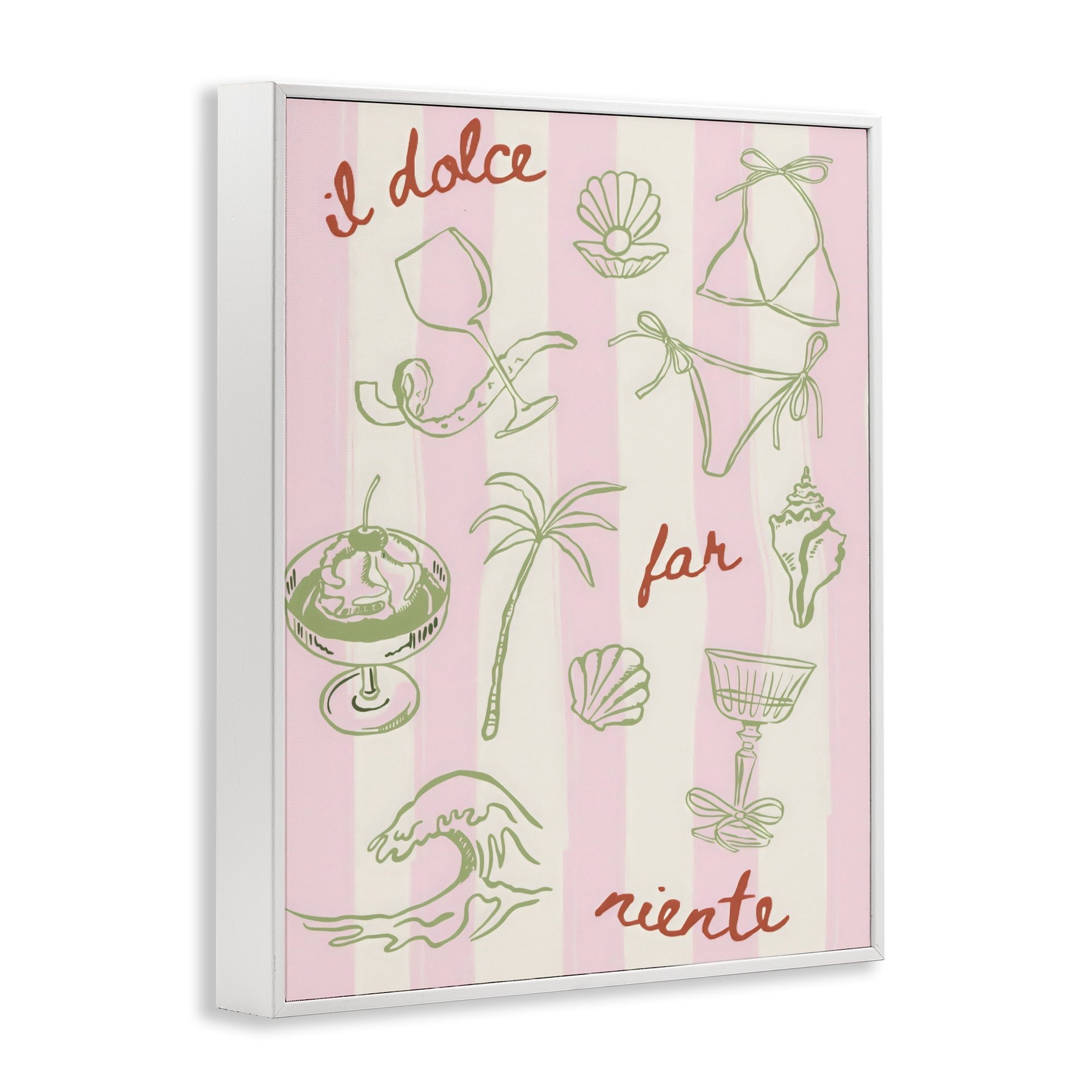 Stupell Industries Il Dolce Far Niente Beach Saying White Framed Giclee Art, design by The Prints Vibe