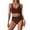 A-Coffee128, variant on Puliio Women's High Waist Tummy Control Bikini Set Two Piece Swimsuit V Neck Twist Front Swimwear