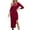 Red, variant on Sngxgn Women's Classic Long Sleeve V Neck Sheath Casual Party Dress(Grey,M)