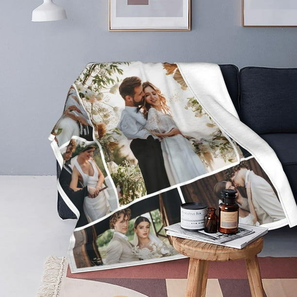 Customized Blankets with Photos Personalized Picture Collage Blanket Soft Using My Own Photos Custom Gifts for Halloween Family Friends Gifts 150X200cm Walmart Business Supplies
