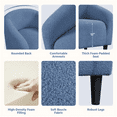 Yaheetech Upholstered Boucle Arm Club Chair - Blue, Modern Living Room ...