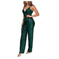 thumbnail image 2 of Miluxas Women's Sparkly Jumpsuits Clubwear Sleeveless Elegant Sequins Bodycon Wide Leg Pants Rompers, 2 of 6