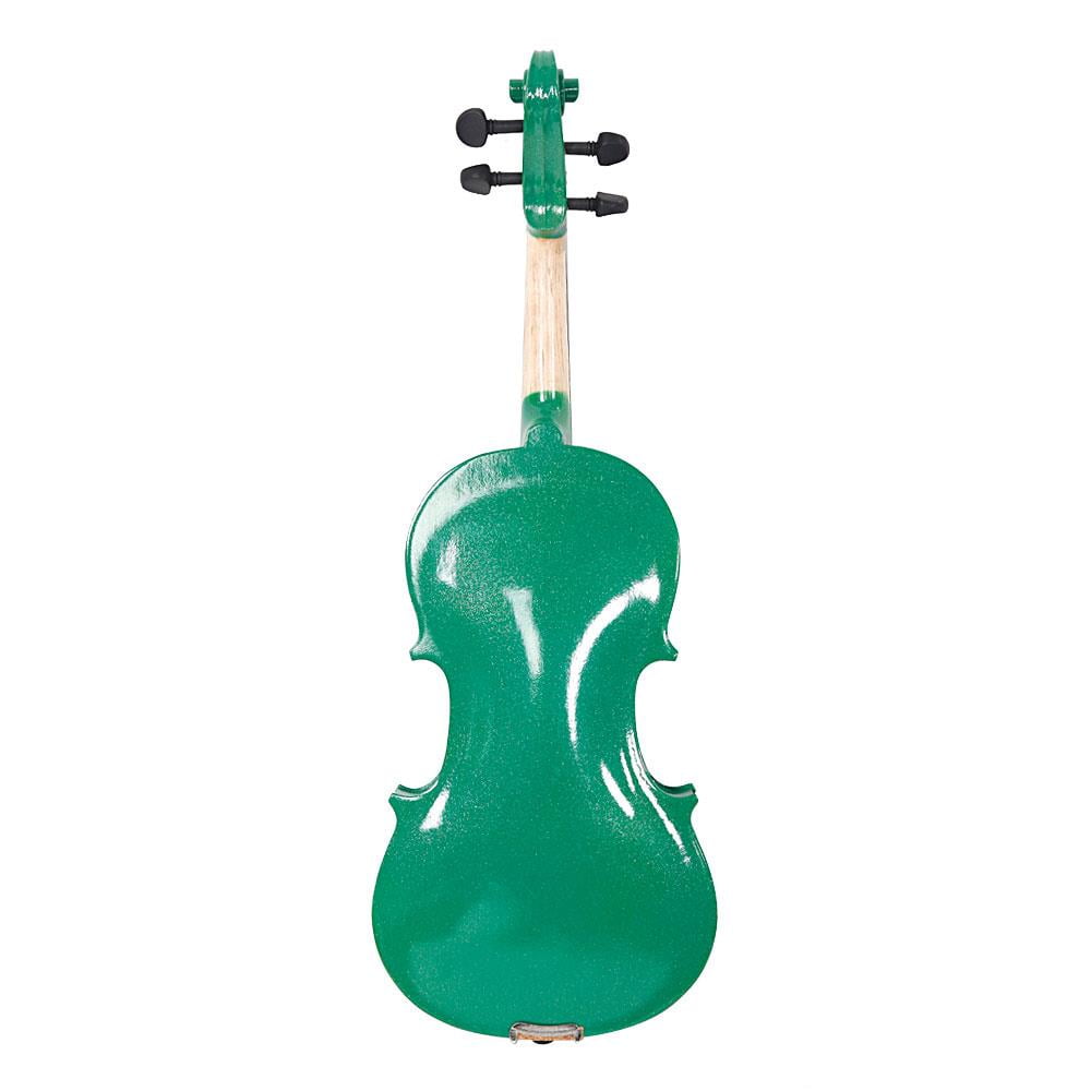 GoDecor 4/4 Green Acoustic Violin Fiddle with Hard Case, Bow, Rosin