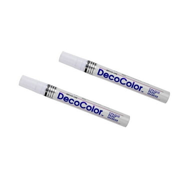 Marvy Uchida Broad Line Opaque Paint Markers, White, 2/Pack