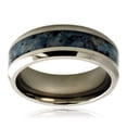 thumbnail image 2 of Titanium Blue Marble Style Inlay Wedding Band Ring, 2 of 2