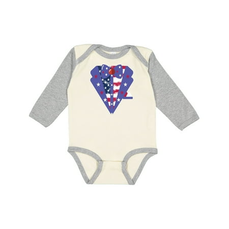 

Inktastic American Flag Tuxedo 4th of July Gift Baby Boy Long Sleeve Bodysuit