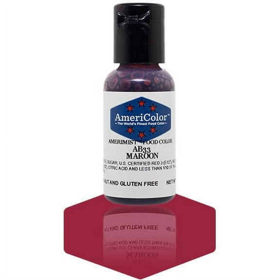 AmeriColor AmeriMist Maroon, .65 Ounce, Airbrush Food Color