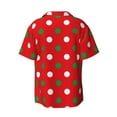 thumbnail image 2 of Sigee White and Green Polka Dot Print Men's Shirts Casual Button Down Short Sleeve Summer Beach Shirt Hawaiian Vacation Shirts Tee Shirt-Small, 2 of 7