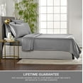 thumbnail image 3 of PURE BAMBOO Sheets Queen Size Bed Sheet 4 Piece Set, Genuine 100% Organic Bamboo Viscose, Luxuriously Soft & Cooling, Double Stitching, 16" Deep Pockets (Queen, Stone Grey), 3 of 9
