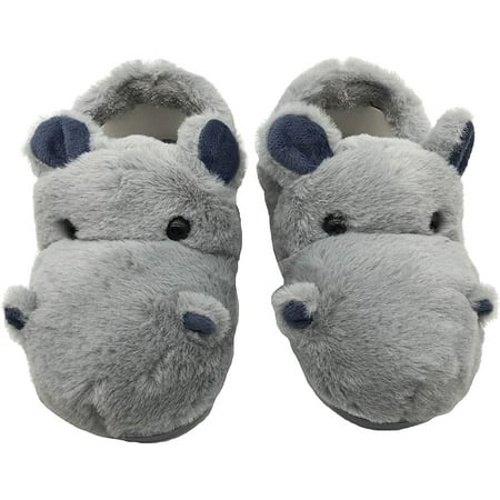 

PIKADINGNIS Furry Hippo Kids Slippers Toddlers Slippers Hippo House Slippers For Kids Boys Girls