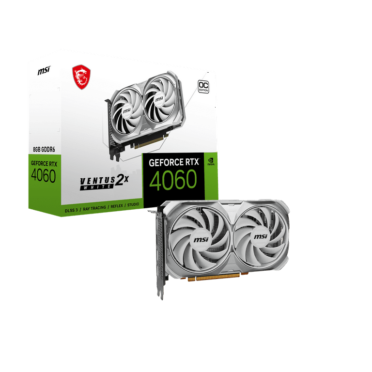 MSI Ventus GeForce RTX 4060 Video Card RTX 4060 VENTUS 2X WHITE 8G OC