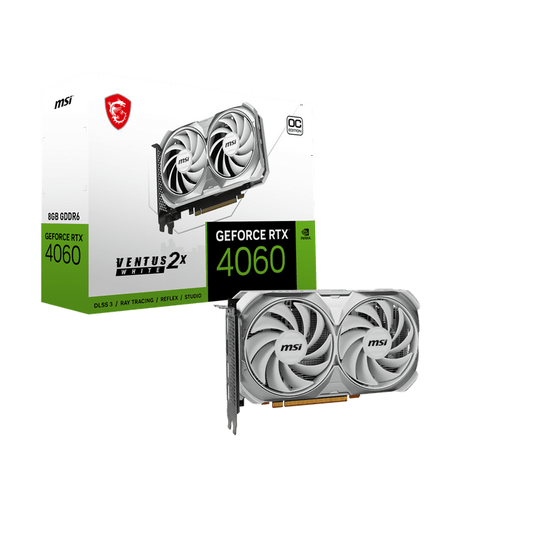 MSI Ventus RTX 4060 8GB GPU, VENTUS 2X WHITE OC, HDMI 2.1a MSI Ventus RTX 4060 8GB GPU, VENTUS 2X WHITE OC, HDMI 2.1a