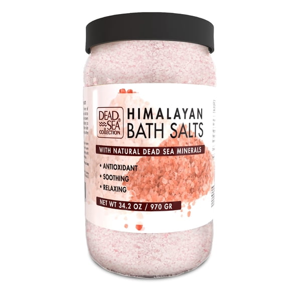 Sales de baño del Himalaya de Dead Sea Collection - Minerales puros del Mar Muerto y sal rosa del Himalaya - Nutritiva, calmante y relajante para la piel y los músculos - 34.2 oz