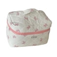 thumbnail image 4 of Bolsa de maquillaje, bolsa organizadora de artículos de tocador, bolsa versátil, organizador de maquillaje estético, bolsa de cosméticos con lazo para rosa, 4 of 8