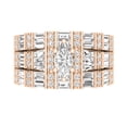 thumbnail image 2 of Dazzlingrock Collection Marquise, Baguette, Tapered & Round White Diamond Three Piece Bridal Engagement Ring Set for Women (1.70 ctw, Color I-J, Clarity I1-I2) in 14K Rose Gold, Size 8.5, 2 of 6