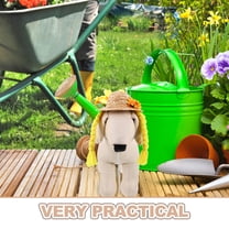 OUNONA Outdoor Garden Goose Statue with Straw Hat and Sunflower, Handwoven Braid Seasonal Porch Decoration Accessory