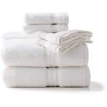 thumbnail image 1 of Linenspa Ensemble de Serviettes de Luxe 100 pour Cent Coton - Ensemble de Six Pièces Comprend 2 Serviettes de Bain, 2 Serviettes à Main et 2 Débarbouillettes - Blanc, 1 of 7