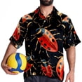 thumbnail image 4 of Seven Starred Ladybird Men's Short Sleeve Printed Button Down Beach, Casual, Poplin Shirts for Summer Vacation, 4 of 6