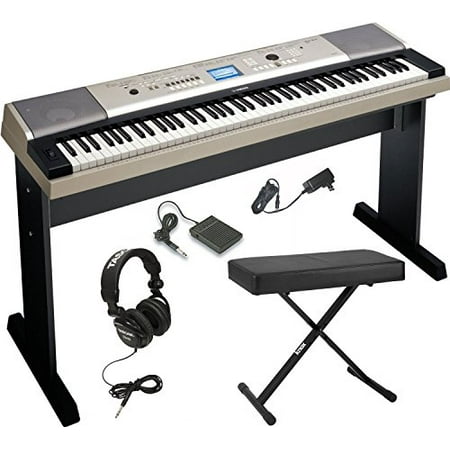 Yamaha YPG-535 88-Key Digital Piano w/ Knox Adjustable X Style bench & Full-Size Studio Headphones