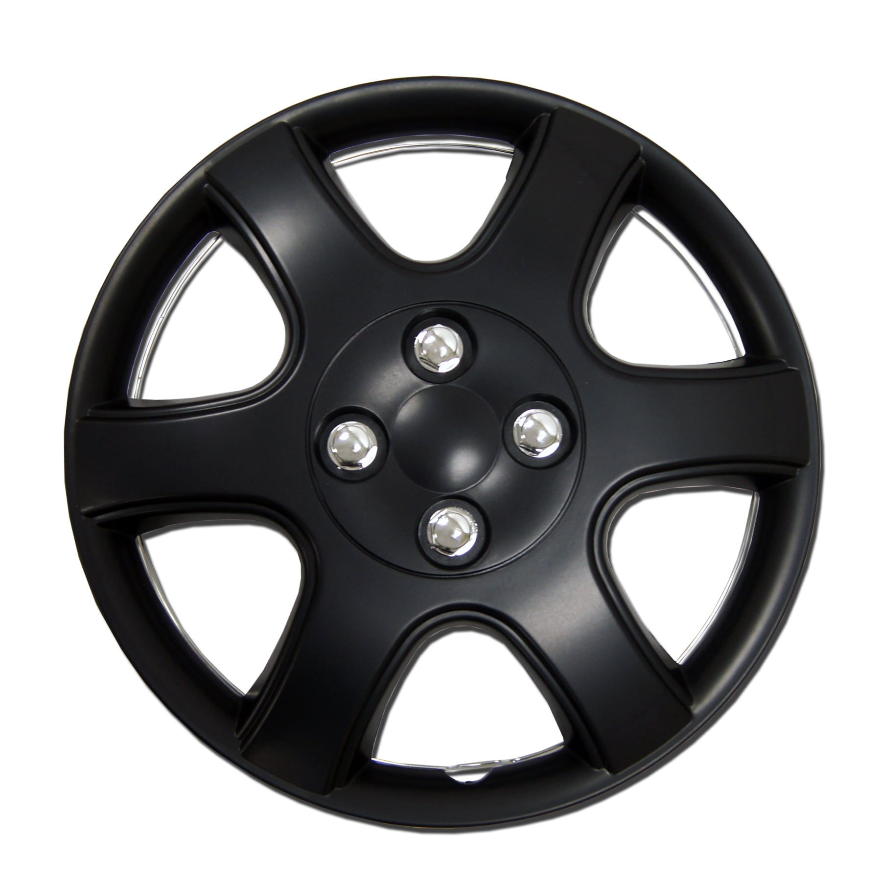 14-Inches Style Snap-On Type Matte Black Wheel Covers Hub-caps Tuningpros WC3-14-821-B Pack of 4 Hubcaps Pop-On 