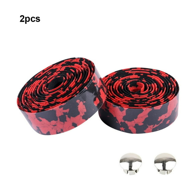 VONKY 2x Ruban de Guidon de Cyclisme Léger avec des Puces de Liège Durables 3. Autoroute Noir Rouge