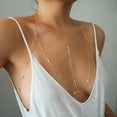 thumbnail image 2 of Bavsenic 14K Gold Body Chains for Women, Sexy Layered Belly Waist Chain Crossover Bikini Bra Chain, Summer Beach Rhinestone Body Jewelry, 2 of 7