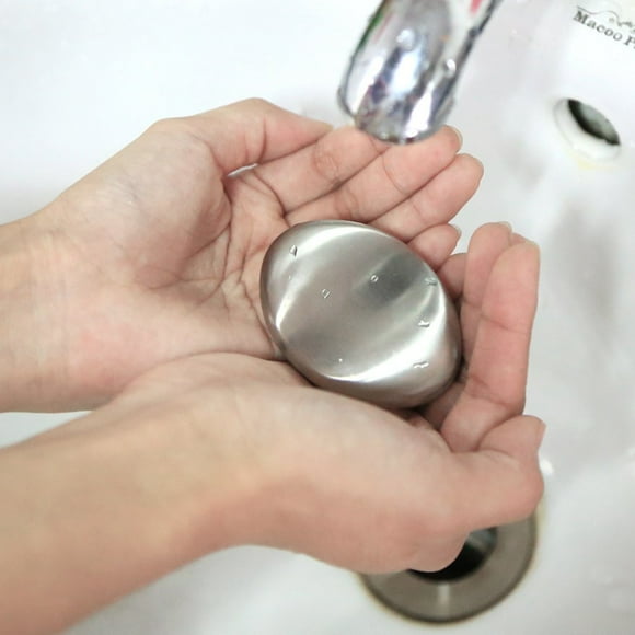 VIFERR Odour Remover Soap, Stainless Steel Odor Removing Bar Magic Removing Garlic Gadget Silver