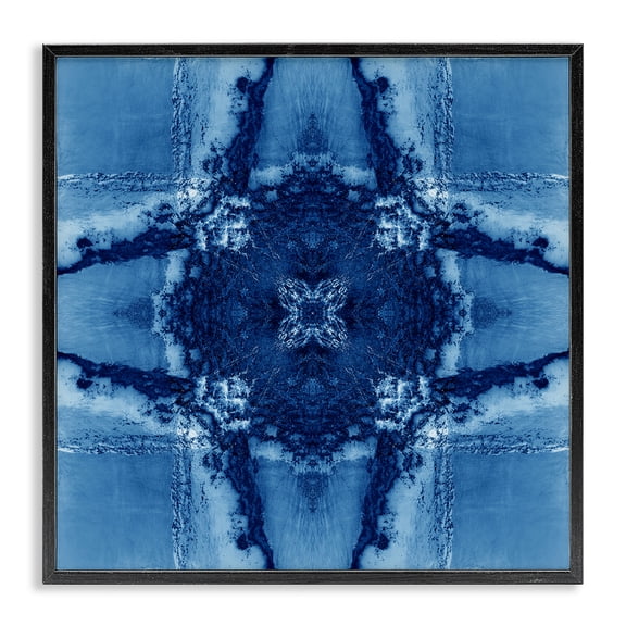 Stupell Industries Modern Blue Geometric Shapes Black Framed Giclee Art, 12 x 12, by El Perkin