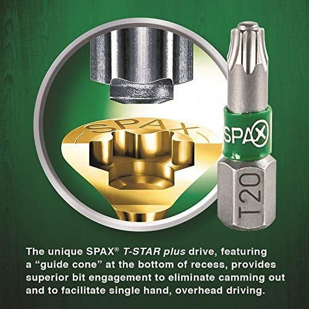 SPAX #8 x 2" Exterior Flat Head Deck Wood Screws Construction Torx T-Star Plus Pack of 5/770 Total /154 EA Pack Bit Included Rust Resistant