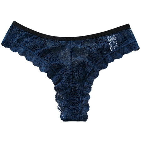 (2-Pack) Puawkoer Women sy Lace Panties Pads Underwear for Women Plus Size Women s Low Waistable Bikini Panties Pack for Women Breathable Crotch Thong Briefs Wo