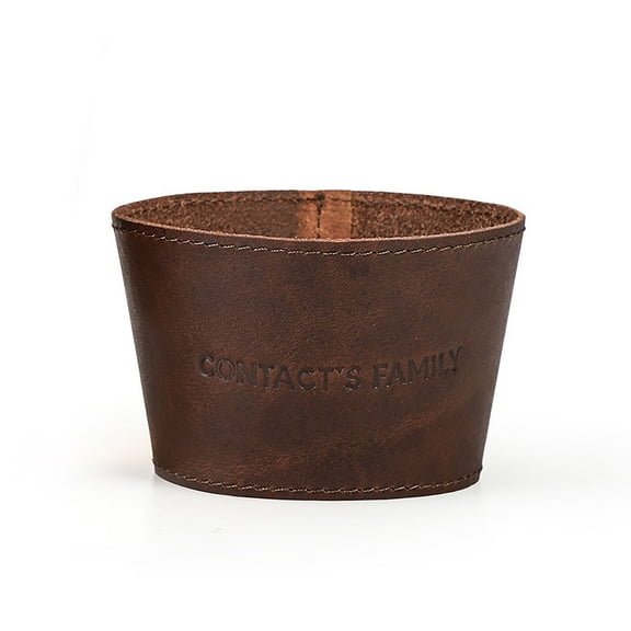 Handmade Leather Whiskey Glass Sleeve – Heat-Resistant Drink Holder for 3.5" Tumblers, Customizable Gift for Travel, Home, or Bar Use (Glass Not Included)