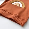 thumbnail image 4 of Infant Baby Girl Rainbow Sweatshirt Crewneck Pullover Sweater Long Sleeve Shirt Fall Winter Clothes Brown 6-9 Months, 4 of 6